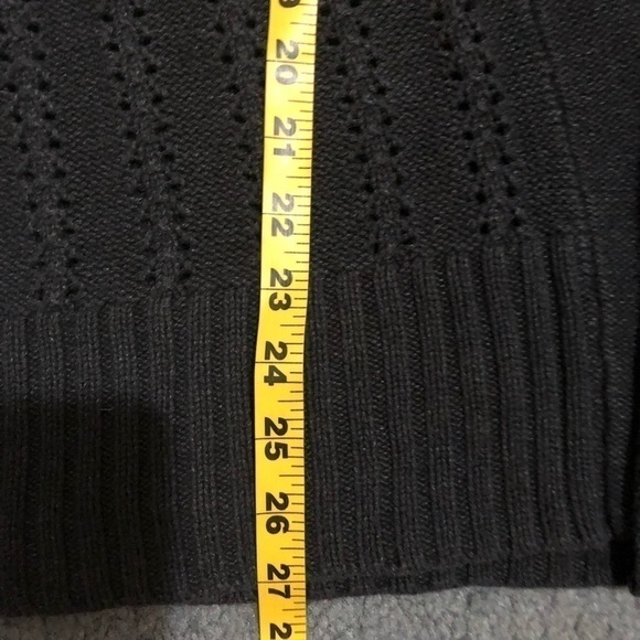 Fossil Gray Black Open Knit Cardigan XS Sweater No Closure Women's - Picture 5 of 6